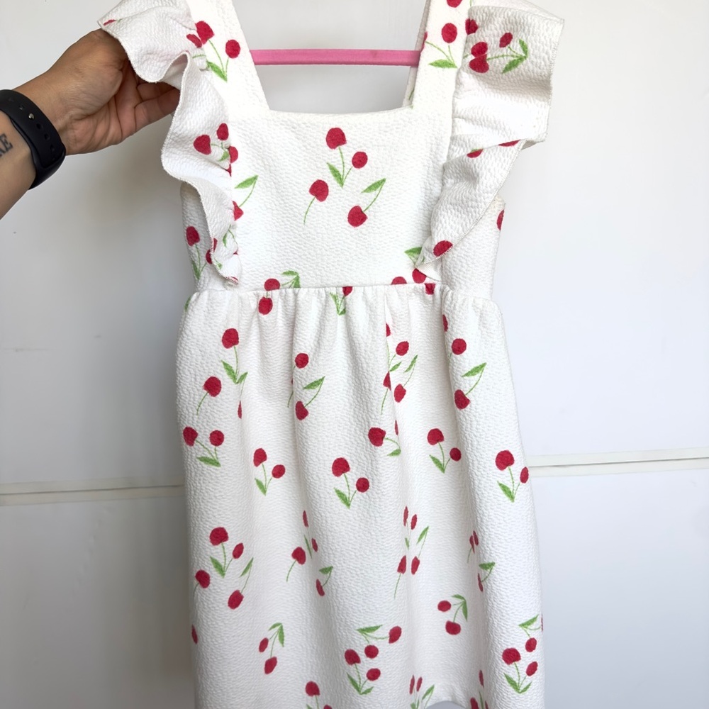 Zara Red and Green Flutter Sleeve Sundress